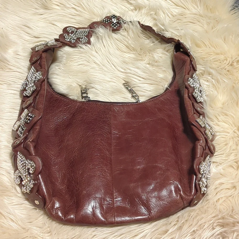 Charm and Luck brown leather shoulder bag - Picture 1 of 15